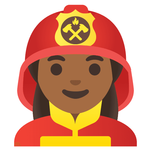 Woman Firefighter: Medium-dark Skin Tone