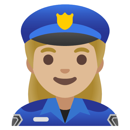 Woman Police Officer: Medium-light Skin Tone