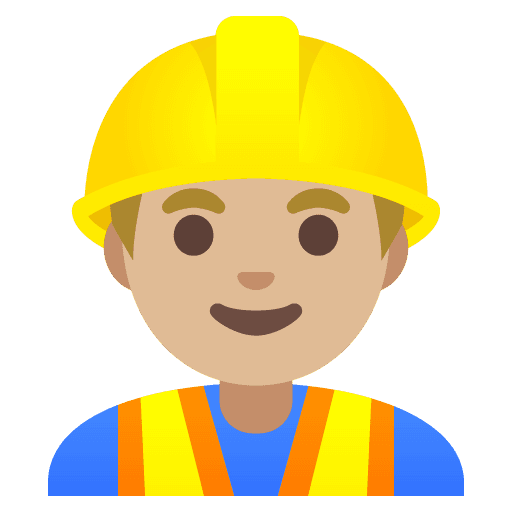 Man Construction Worker: Medium-light Skin Tone