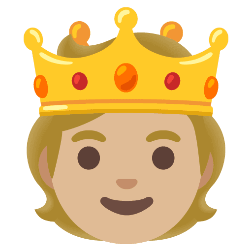 Person with Crown: Medium-light Skin Tone