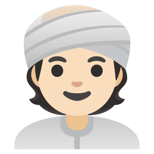 Person Wearing Turban: Light Skin Tone