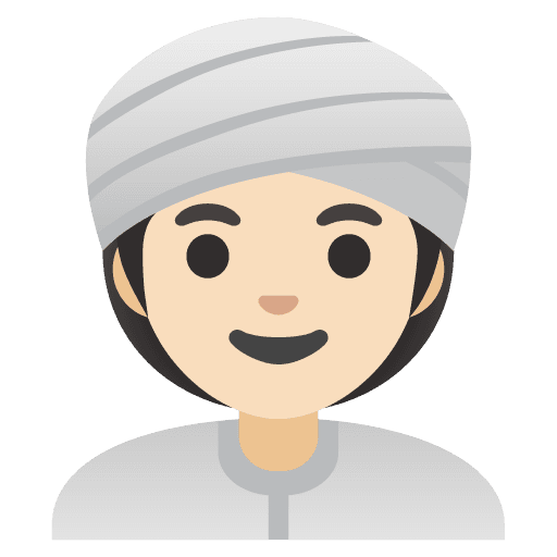 Woman Wearing Turban: Light Skin Tone