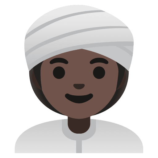Woman Wearing Turban: Dark Skin Tone