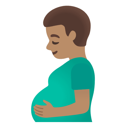 Pregnant Man: Medium Skin Tone