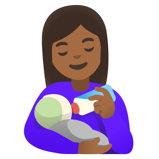 Woman Feeding Baby: Medium-dark Skin Tone