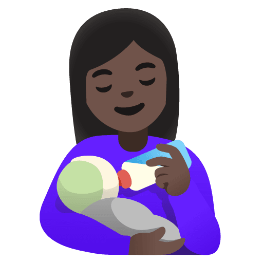Woman Feeding Baby: Dark Skin Tone