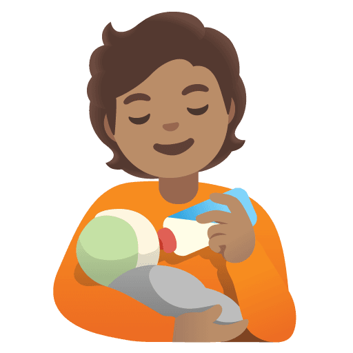 Person Feeding Baby: Medium Skin Tone