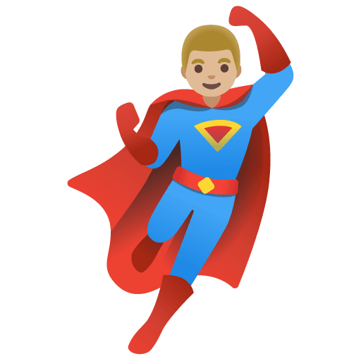 Man Superhero: Medium-light Skin Tone