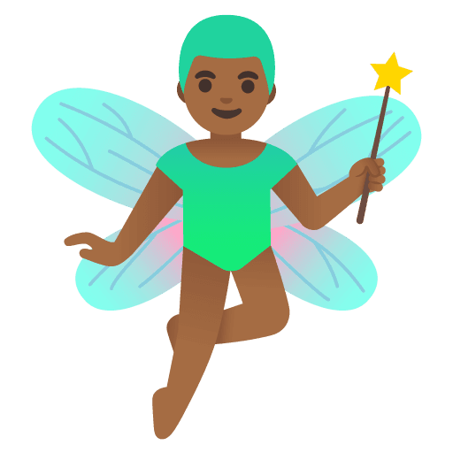 Man Fairy: Medium-dark Skin Tone