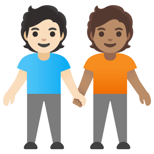 People Holding Hands: Light Skin Tone, Medium Skin Tone