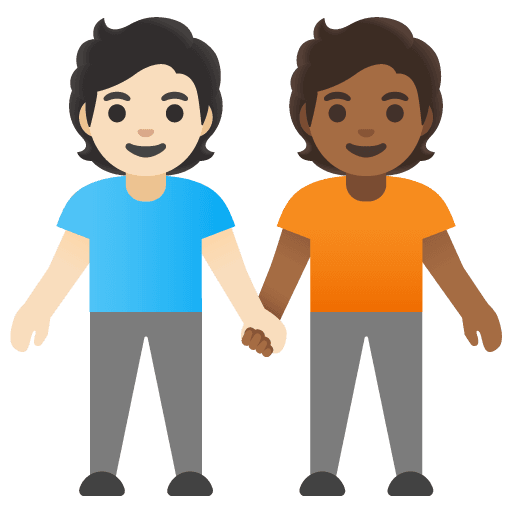 People Holding Hands: Light Skin Tone, Medium-dark Skin Tone