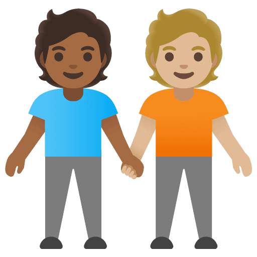 People Holding Hands: Medium-dark Skin Tone, Medium-light Skin Tone