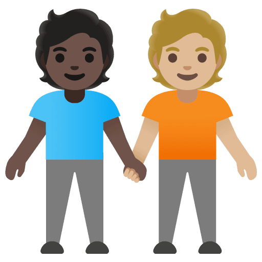 People Holding Hands: Dark Skin Tone, Medium-light Skin Tone