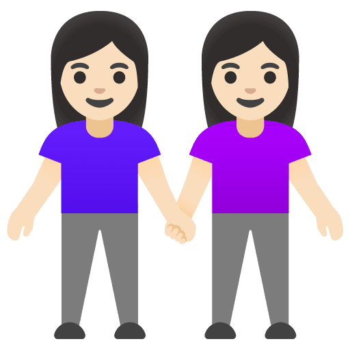 Women Holding Hands: Light Skin Tone