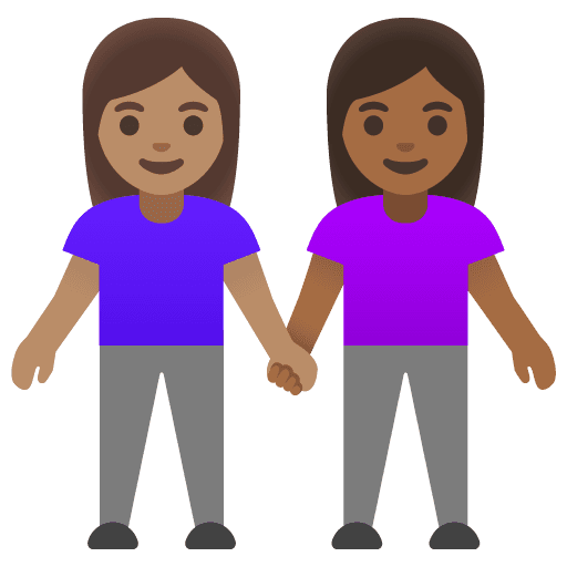 Women Holding Hands: Medium Skin Tone, Medium-dark Skin Tone