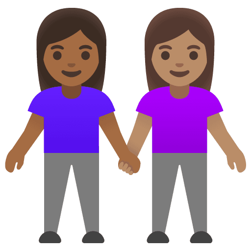 Women Holding Hands: Medium-dark Skin Tone, Medium Skin Tone