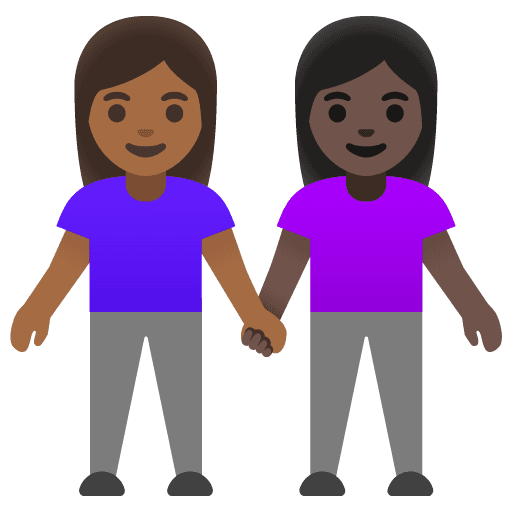 Women Holding Hands: Medium-dark Skin Tone, Dark Skin Tone
