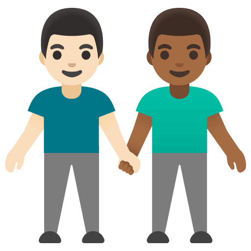 Men Holding Hands: Light Skin Tone, Medium-dark Skin Tone