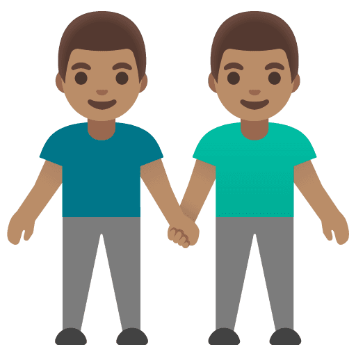 Men Holding Hands: Medium Skin Tone