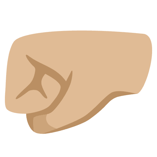 Left-facing Fist: Medium-light Skin Tone