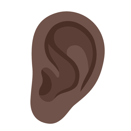 Ear: Dark Skin Tone