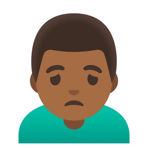Man Frowning: Medium-dark Skin Tone