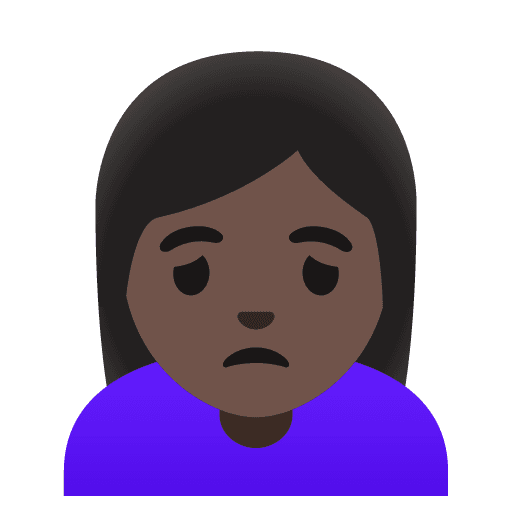Woman Frowning: Dark Skin Tone
