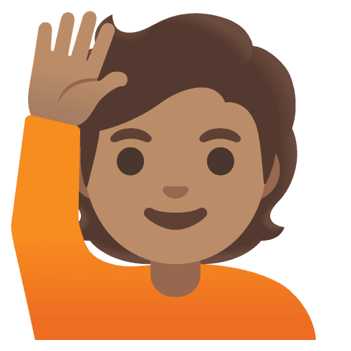 Person Raising Hand: Medium Skin Tone