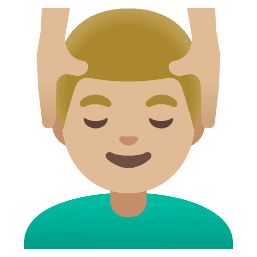 Man Getting Massage: Medium-light Skin Tone