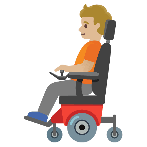 Person in Motorized Wheelchair: Medium-light Skin Tone