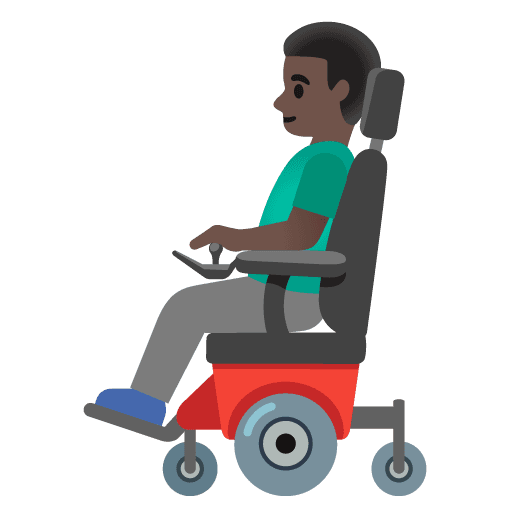 Man in Motorized Wheelchair: Dark Skin Tone
