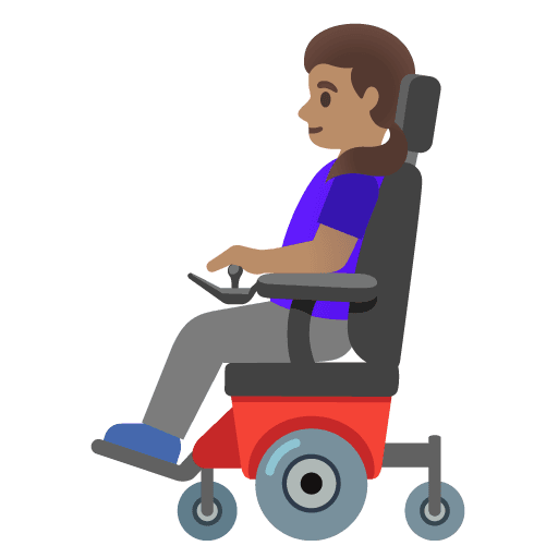 Woman in Motorized Wheelchair: Medium Skin Tone