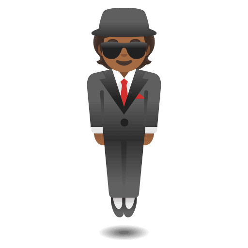 Person in Suit Levitating: Medium-dark Skin Tone
