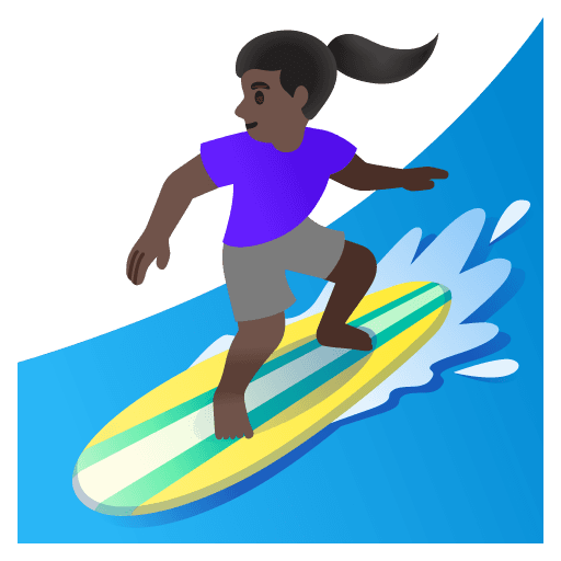 Woman Surfing: Dark Skin Tone