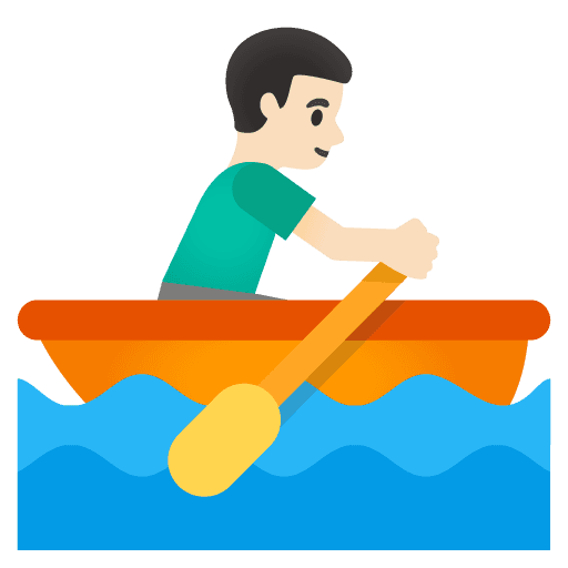 Man Rowing Boat: Light Skin Tone