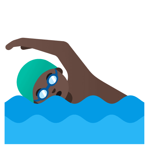 Man Swimming: Dark Skin Tone