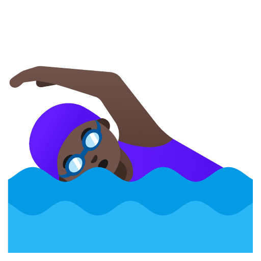 Woman Swimming: Dark Skin Tone