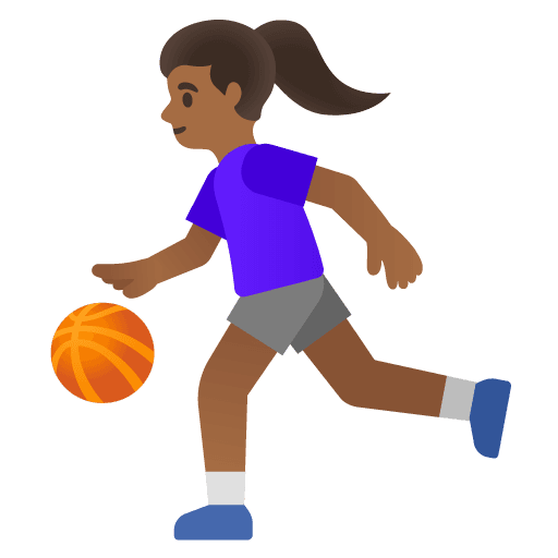 Woman Bouncing Ball: Medium-dark Skin Tone