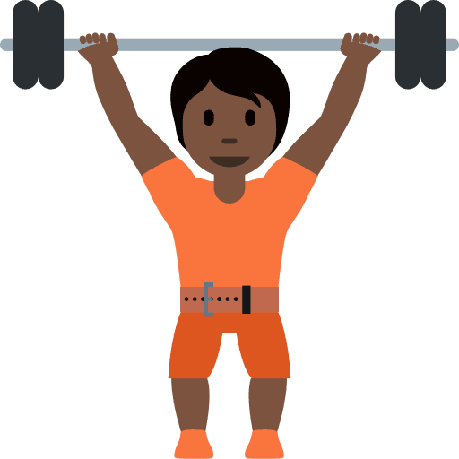 Person Lifting Weights: Dark Skin Tone