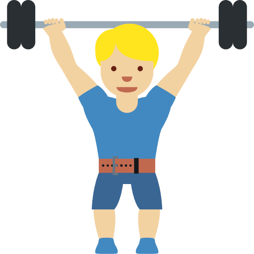 Man Lifting Weights: Medium-light Skin Tone