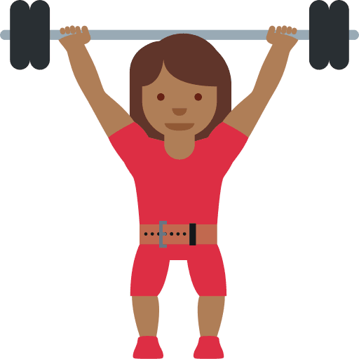 Woman Lifting Weights: Medium-dark Skin Tone