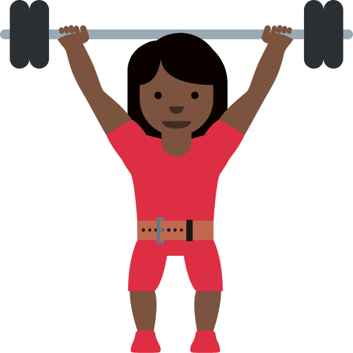 Woman Lifting Weights: Dark Skin Tone