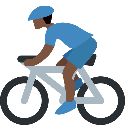 Man Biking: Dark Skin Tone