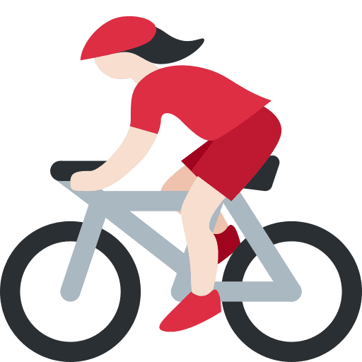 Woman Biking: Light Skin Tone