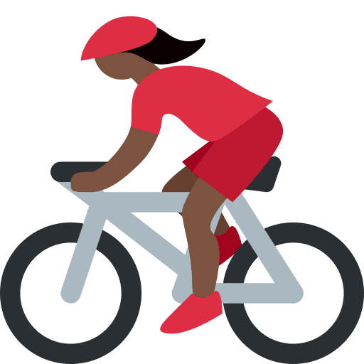 Woman Biking: Dark Skin Tone