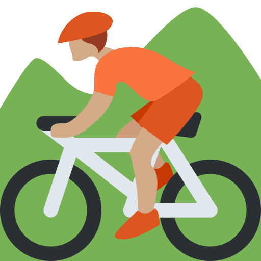 Person Mountain Biking: Medium Skin Tone