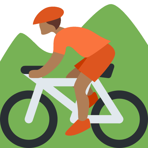 Person Mountain Biking: Medium-dark Skin Tone