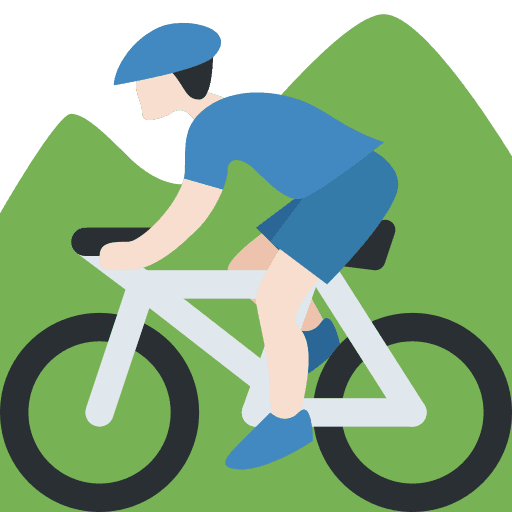 Man Mountain Biking: Light Skin Tone