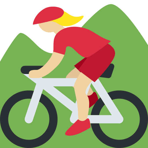 Woman Mountain Biking: Medium-light Skin Tone