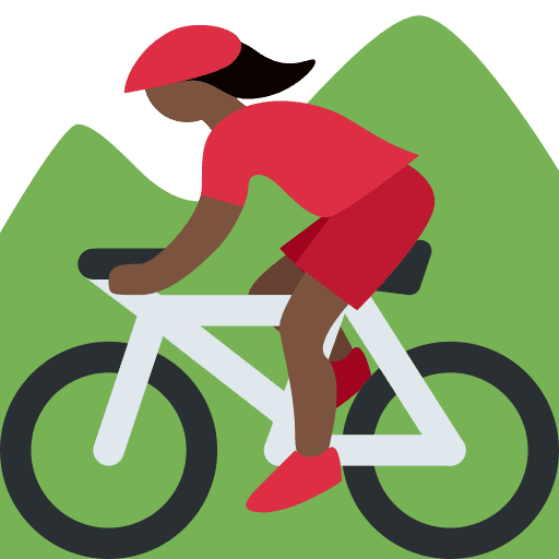 Woman Mountain Biking: Dark Skin Tone